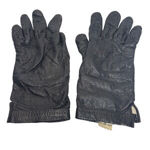 VTG Aris of Paris Leather‎ Gloves Mens 8 Black 100% Wool Lined Made in France